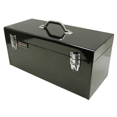 TOTALTURF Tool Box with Black Metal Tray, 20 in, Black TO2586539